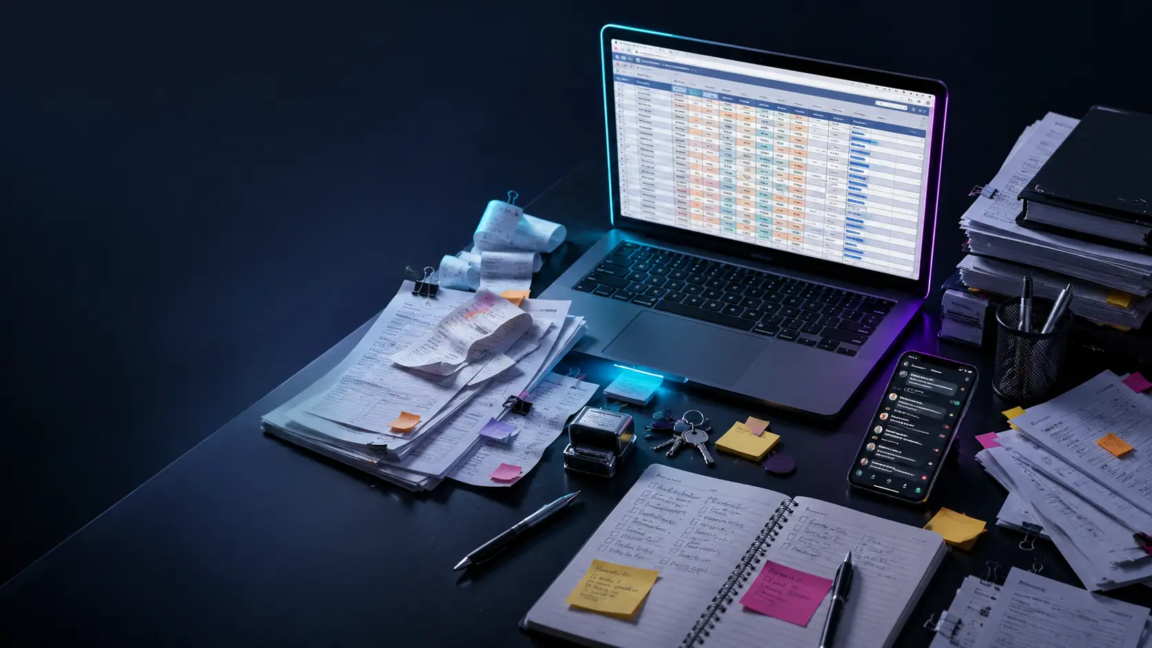 El antes: papeles, chats y Excel dispersos.